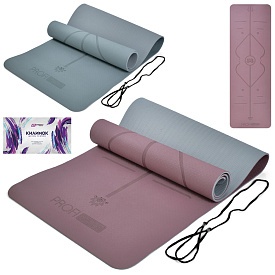 Йогамат MS 0613-29 для йоги/фітнесу, TPE, 183-61см., 6мм,двокольоровий,2 кольори,кул.,61-12,5-12,5см - 1 - smarttoys.com.ua