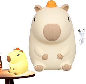 Нічник FG241105010L капібара, сенсорний, акум., USB, силікон, світло-3 реж., кор., 11-13-9 см. - 1 - smarttoys.com.ua