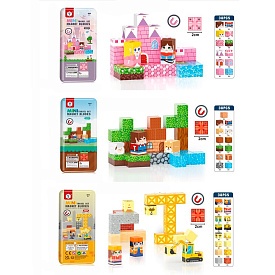 Конструктор HD195A-7A-8A магнітний, куб.38дет,3види.кор.(метал), 9,5-21-4см - 1 - smarttoys.com.ua