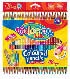 Олівці кольорові трикутні двосторонні 24 шт х 48 кол. COLORINO /12/ - 1 - smarttoys.com.ua