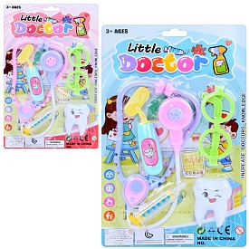Набiр лiкаря 717-13 стетоскоп,окуляри,зуб,медичні інструменти,5 предметів,2кольори,лист,19,5-31,5-4с - 1 - smarttoys.com.ua