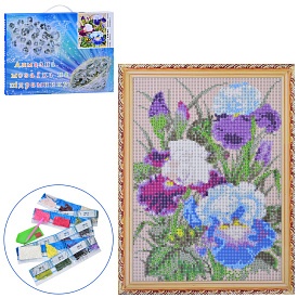 Набір для творчості MK 5369 алмазна мозаїка/вишивка, Квіти, іріси, кор., 41-31-2,5 см. - 1 - smarttoys.com.ua