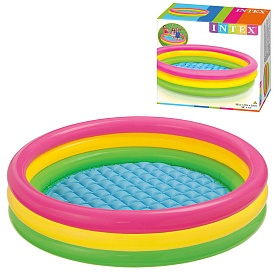 Басейн 57422 Круг, 2+, 3 кільця, захід сонця, 275л, надувное дно, ремкомплект, кор., 147-33 см. - 1 - smarttoys.com.ua
