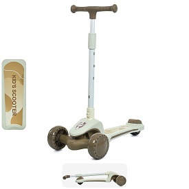 Самокат JR3-131-BRN Max-big,метал+пластик,3 колеса PU,2пер135мм,задн.90мм.,кермо рег.,муз.,світло,ба - 1 - smarttoys.com.ua