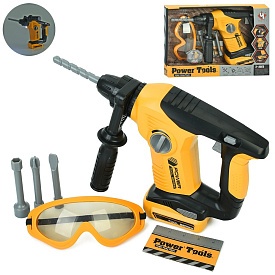 Набір iнструментів T016A дриль, насадки 4шт., окуляри/маска захисні,світло,бат.,кор.,32,5-23,5-6,5см - 1 - smarttoys.com.ua