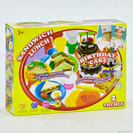 Тісто для ліплення 8328 (12) "Сендвіч-Ланч", 10 баночок тіста, аксесуари, ковпак, в коробці - 1 - smarttoys.com.ua