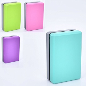 Блок для йоги MS 0858-17 EVA, двокольоровий, 4 кольори, 180г, кул., 23-15-7,5 см. - 1 - smarttoys.com.ua