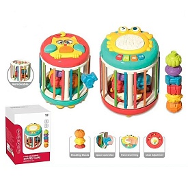 Гра YL521 циліндр, грані-резинки,годинник,фігурки 6шт.,барабан,піаніно,муз.,світло,бат.,кор.,14-19,5 - 1 - smarttoys.com.ua