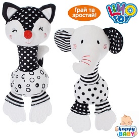 Брязкальце T1680270-2AB тварина, прорізувач, плюш, 2 види (кіт/слон), кул., 21-21-6см. - 1 - smarttoys.com.ua