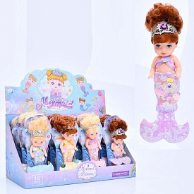Лялька A769B русалка, лист, 16 шт. (4 види) в диспл., 33,5-19-17 см. - 1 - smarttoys.com.ua