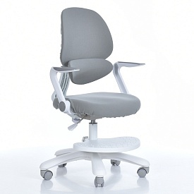 Дитяче крісло M 6057-11 з підлокіт. і підніж.,блок.коліс,м'яке сид.,спинка із сітки,регул.вис.,сірий - 1 - smarttoys.com.ua