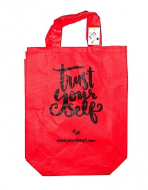 Сумка зі складним боком червона (спанбонд) 35х45 см з принтом - 1 - smarttoys.com.ua