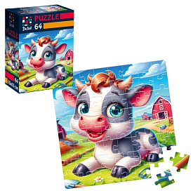 Пазли De.tail. Весела корівка. 64 деталі DT1234-19 (укр) - 1 - smarttoys.com.ua