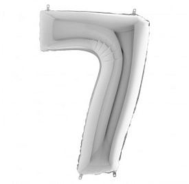Кульки надувні фольговані MK 2723-1 (1000шт) цифри, 18 дюймів, цифра 7,срібло - 1 - smarttoys.com.ua