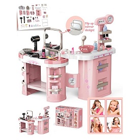 Трюмо 7GT07A (4шт) салон краси, 70,7-32,5-в73,2см, дзеркало, мийка, звук, фен, плойка-світло, аксесуари, на бат-ці, в кор-ці, 48-65,5-24см - 1 - smarttoys.com.ua