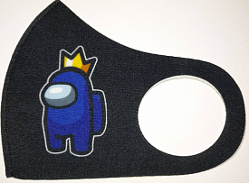 Маска Pitta Print M Among Us Blue D. King Black																						 - 1 - smarttoys.com.ua