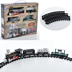 Залізниця YY-522 88-88см.,локомотив,вагон 2шт.,станція,2 види,дим,муз.,світло,бат.,кор.,38-33,5-8см - 1 - smarttoys.com.ua