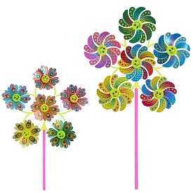 Вітрячок MR 0667 вертушка, діам.30см., 6 квіток, паличка, фольга, 2 види, кул., 24-26-4 см. - 1 - smarttoys.com.ua