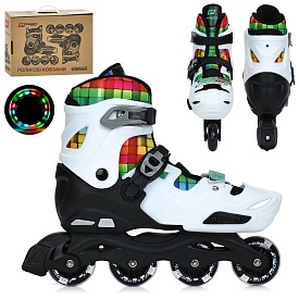 Ролики A4158-L-W (39-42) розсувні, бакля,пласт.рама,колеса 70мм,світло,зібрані,білий,кор.,43-35-13см - 1 - smarttoys.com.ua