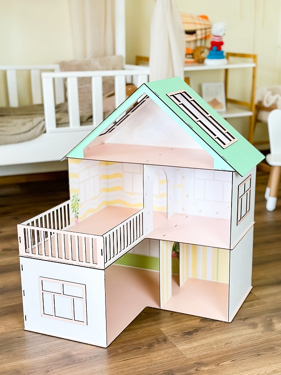 Ляльковий дім 75х60х60 см біло-бірюзовий - 15 - smarttoys.com.ua