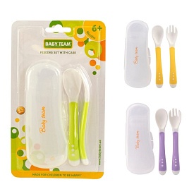 Набір для годування (виделочка та ложечка) в футлярі - 1 - smarttoys.com.ua