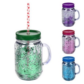 Чашка-банка подвійна стінка з кришкою, що закручується, і трубочкою 450мл., R30019 - 1 - smarttoys.com.ua