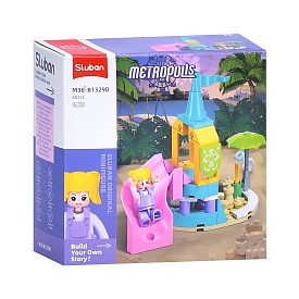 Конструктор SLUBAN M38-B1329D рожева серія, парк розваг, гірка, фігурка, 60 дет., кор., 12-12-6 см. - 1 - smarttoys.com.ua