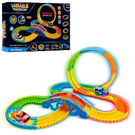 Трек GD-8156A світиться в темряві, 305см., машинка-світло, їздить, 156дет., бат., кор.,49-32,5-7см. - 1 - smarttoys.com.ua