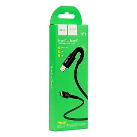 Кабель USB Hoco X71 Especial Type-C to Type-C PD 60W 3A (Чорний) - 1 - smarttoys.com.ua