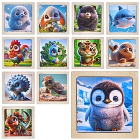 Дерев'яна іграшка Пазли MD 1509 6дет,мікс видів(тварини,морські мешканці,птахи,динозавр)кул. - 1 - smarttoys.com.ua
