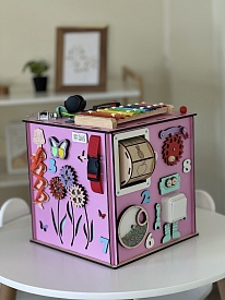 Бізікуб "Робот" 30х30х30 см рожевий - 21 - smarttoys.com.ua