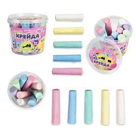 Крейда Велика кругла - 16 штук Strateg різнокольорова (50138) - 1 - smarttoys.com.ua