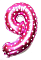 Фольга рожева в серцях цифра 9 (Китай) - 1 - smarttoys.com.ua