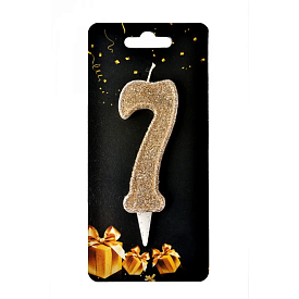 Свічка-цифра "7" золоте капучино - 1 - smarttoys.com.ua