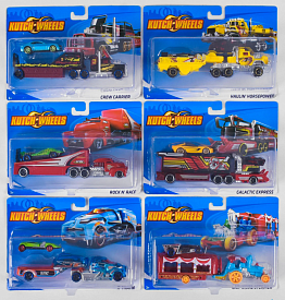 Трейлер з машинкою T-P 868-1 6 видів, металопластик, на аркуші - 1 - smarttoys.com.ua