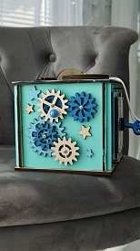 Бізікуб 15х15х15 см з дзеркалом бірюзовий - 8 - smarttoys.com.ua