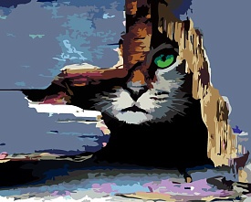 Набір, картина за номерами, "Кіт у засідці", 35х45см, ROSA START - 2 - smarttoys.com.ua