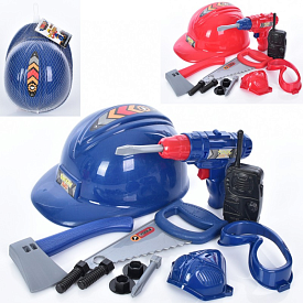 Набір інструментів 113-1 шуруповерт, каска, пила, сокира, маска, рація, сітка, 22,5-12-17 см. - 1 - smarttoys.com.ua