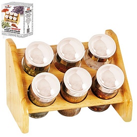 Набір для спецій на підставці "Simply" 6шт/наборі 18*12*14см MS-0368 - 1 - smarttoys.com.ua