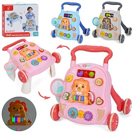 Каталка-ходунки1024-1025-1026.2в1(стіл31-36в40см)ігр.п/бізіб,піан(твар.прор.світ.муз.)сорт.баск.к-це - 1 - smarttoys.com.ua