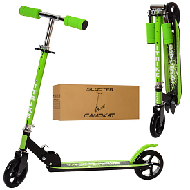 Самокат SR 2-005-GRB алюм.+сталь, 2 кол. ПУ145мм, кермо, підніжка 30-10 см., склад., зелений, кор. - 1 - smarttoys.com.ua