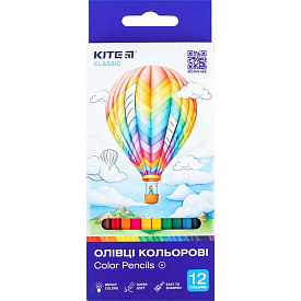 Олівці кольорові, 12 шт. Kite Classic - 1 - smarttoys.com.ua