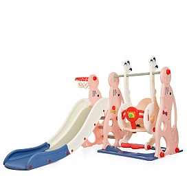 Гірка-гойдалка WM19020-8 пластик, кор., персиково-синій, 147-178-107,5 см. - 1 - smarttoys.com.ua