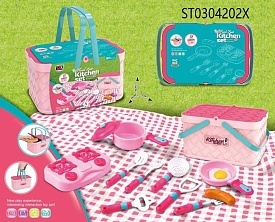 Набір посуду SK54A набір для пікніка,плита,кух.набір,кастрюля,продукти,кошик,скатертина,25-13,5-17см - 1 - smarttoys.com.ua