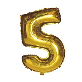Фольгована цифра "5" золота, висота 65 см - 1 - smarttoys.com.ua