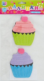 Наклейки для творчества "Пирожные" войлок, в уп.2шт. - 1 - smarttoys.com.ua