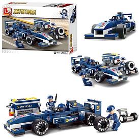 Конструктор SLUBAN M38-B0351 "Автоперегони": машинка, фігурки 2 шт., 196 дет. - 1 - smarttoys.com.ua