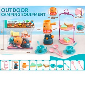 Набір посуду 877A-48 пальник для кемпингу(зв,світ,рухл.деталь),етажерка для десертів.чайний серв.бат - 1 - smarttoys.com.ua