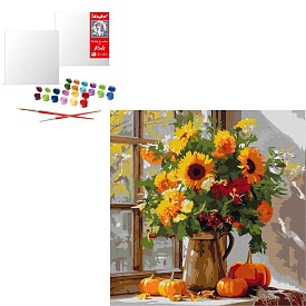 Набір для розпису по номерах "Осінній букет із соняхів" 40x40см - 1 - smarttoys.com.ua