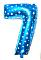 Фольгована цифра "7" блакитна, висота 65 см - 1 - smarttoys.com.ua